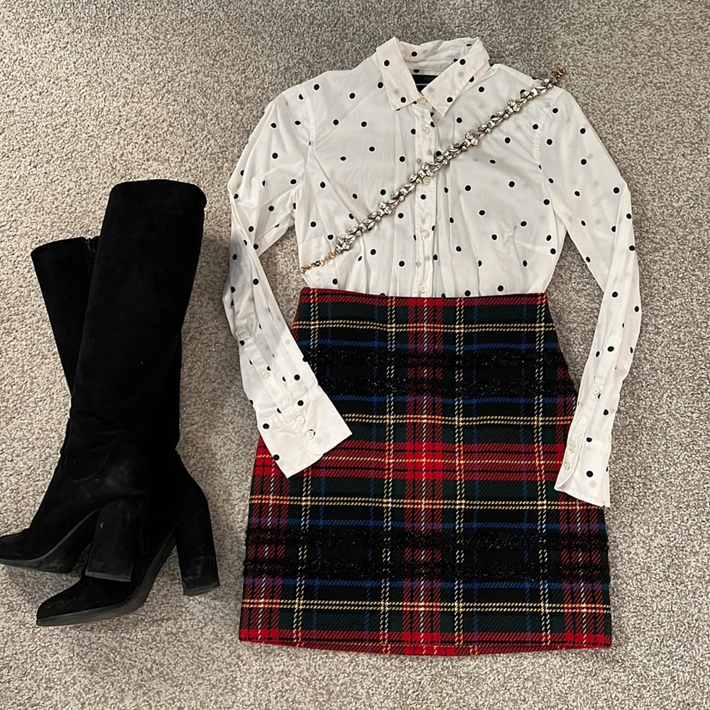 J. Crew black & white polka dot button down - 4P